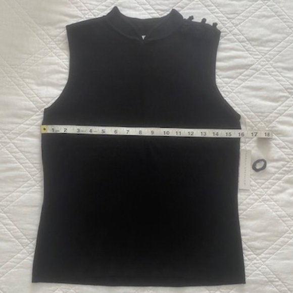 NWT Sleeveless Black Silk Top with Shoulder Detail - Picture 8 of 12